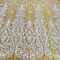 1 Yard Beaded Lace Fabric Embroidered on 100% Polyester Net Mesh - 54" Wide, Elegant Bridal & Dressmaking Fabric